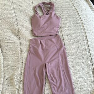 Cute purple workout set with sports bra and pants